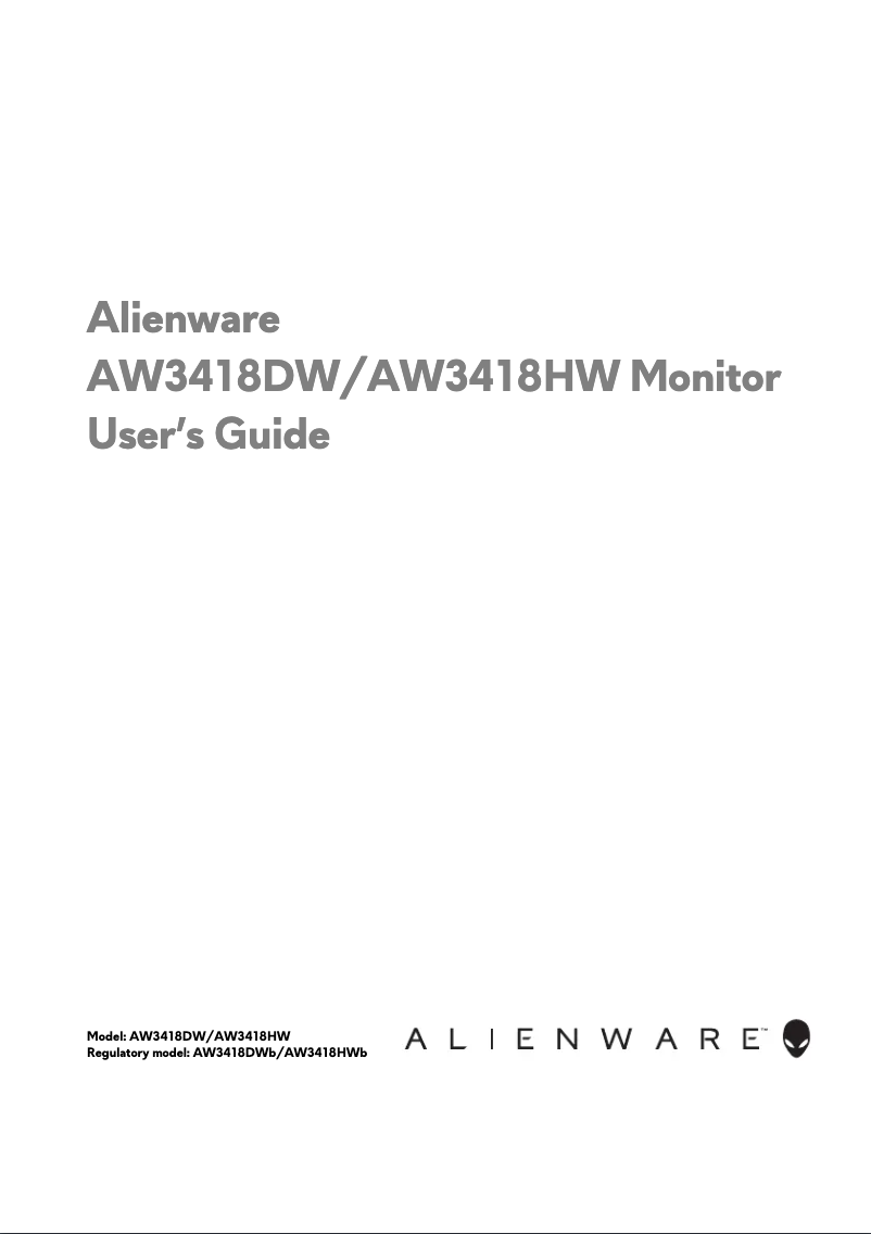Image de la première page du manuel de l'appareil Alienware AW3418DW
