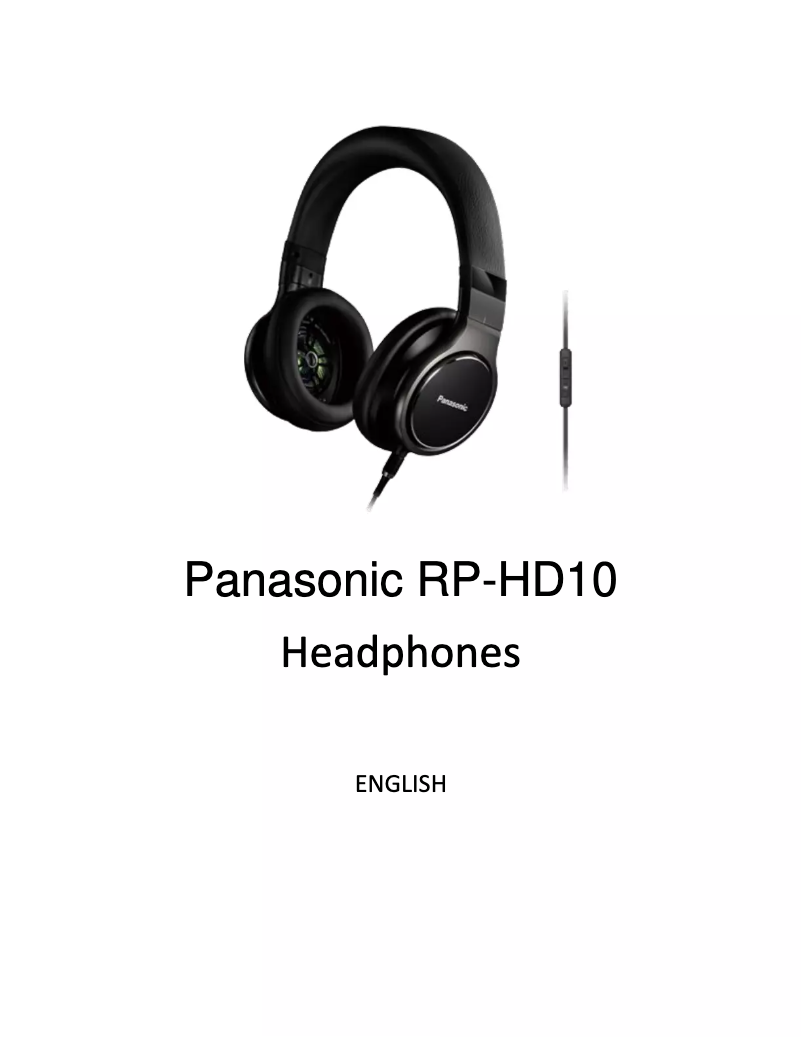 Page 1 de la notice Manuel utilisateur Panasonic RP-HD10