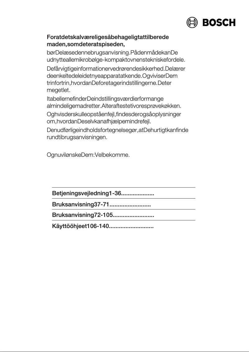 Page 1 de la notice Manuel utilisateur Bosch HMT85M650