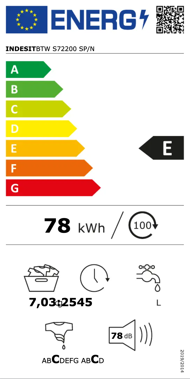Page 1 de la notice Manuel utilisateur Indesit BTW S72200 SP/N