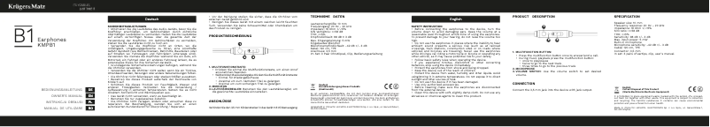 Page n°1 - Manuel utilisateur Krüger&Matz KMPB1