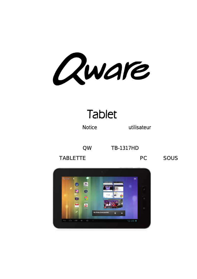 Page n°1 - Manuel utilisateur Qware TB-1317HD