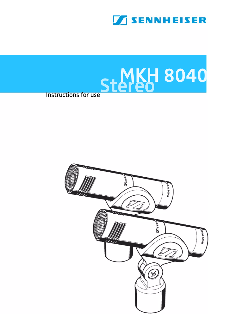Page 1 de la notice Manuel utilisateur Sennheiser MKH 8040 Stereo Set