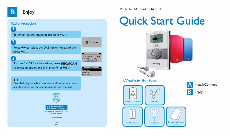 Image de la première page du manuel de l'appareil DA1103