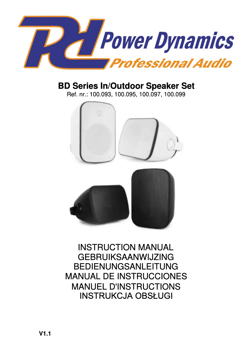 Page 1 de la notice Manuel utilisateur Power Dynamics BD65B