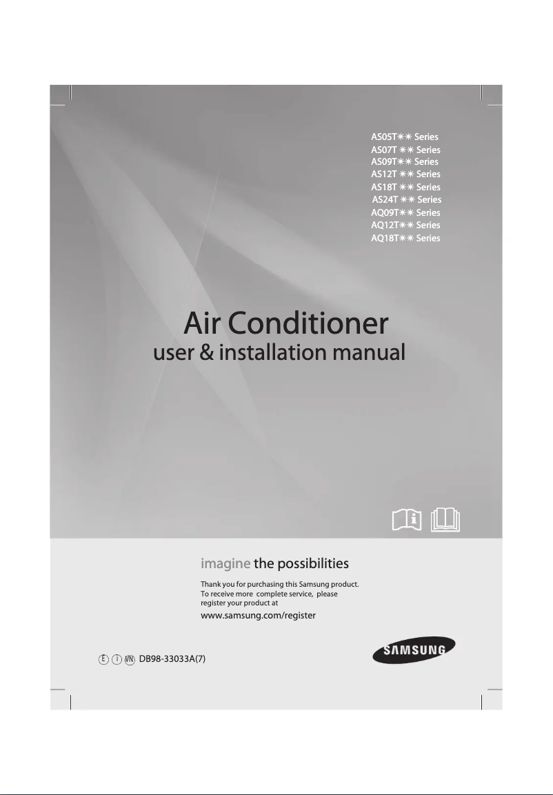 Page 1 de la notice Manuel utilisateur Samsung AS09TUQN