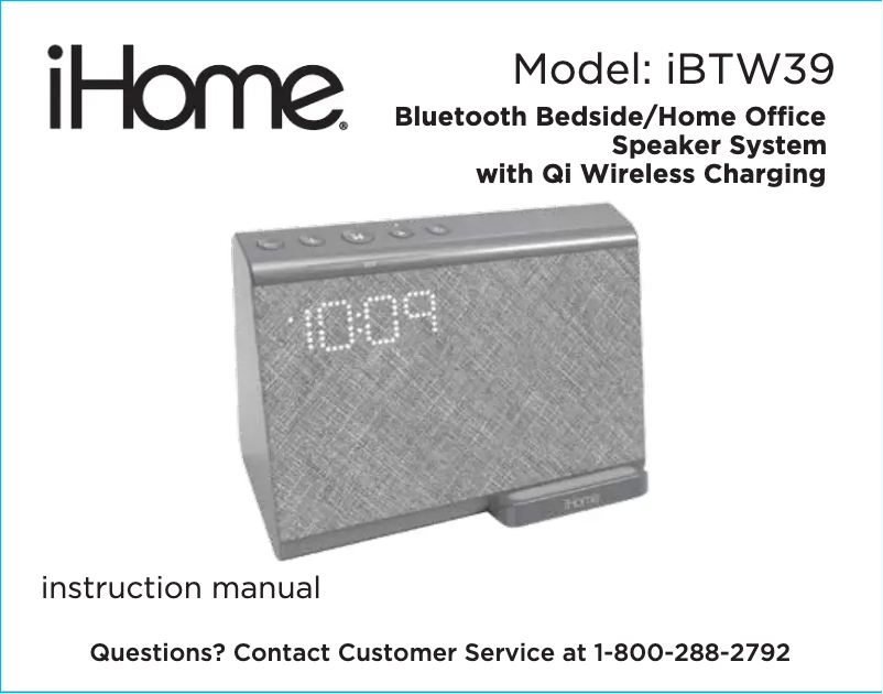 Page n°1 - Manuel utilisateur iHome iBTW39