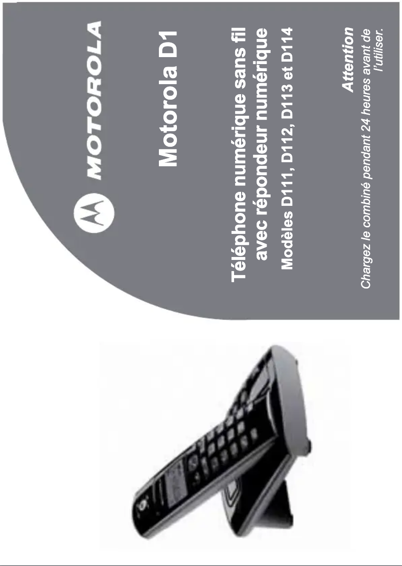 Page 1 de la notice Manuel utilisateur Motorola D111