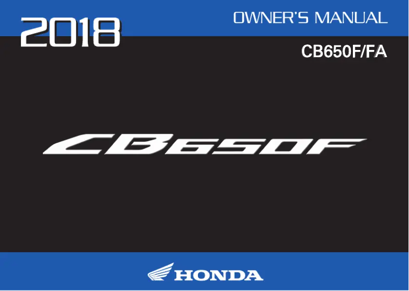 Página 1 del manual Manual de usuario Honda CB650F (2018)