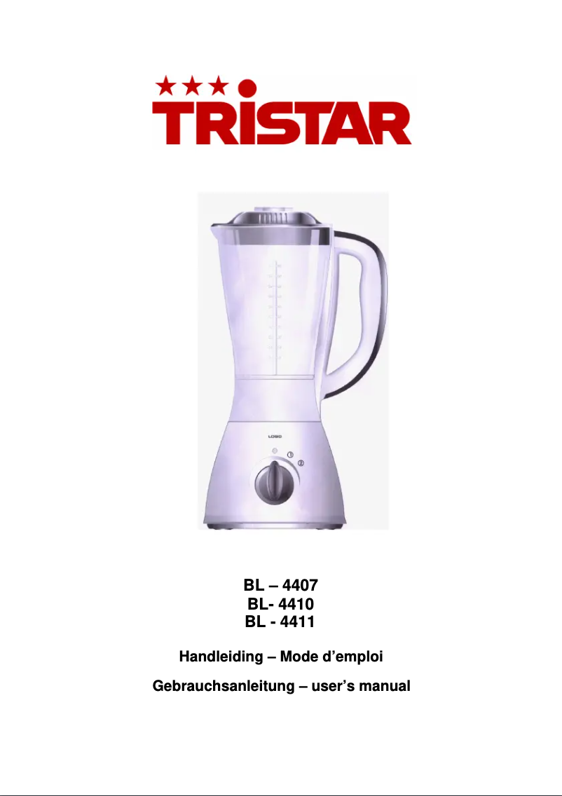 Page 1 de la notice Manuel utilisateur TriStar BL-4407