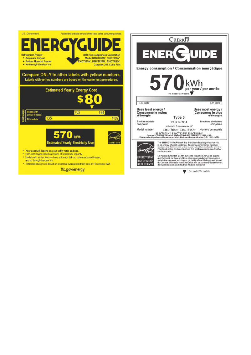 Página 1 del manual Etiqueta energética Bosch B36CT81ENS