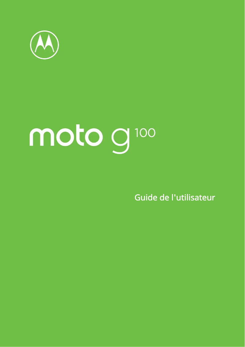 Page 1 de la notice Manuel utilisateur Motorola Moto G100