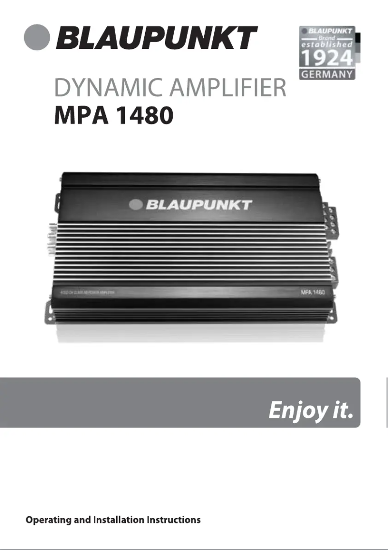 Page 1 de la notice Manuel utilisateur Blaupunkt MPA 1480