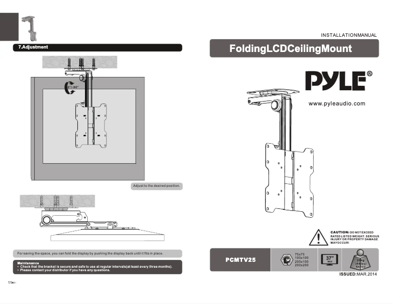 Image de la première page du manuel de l'appareil PCMTV25