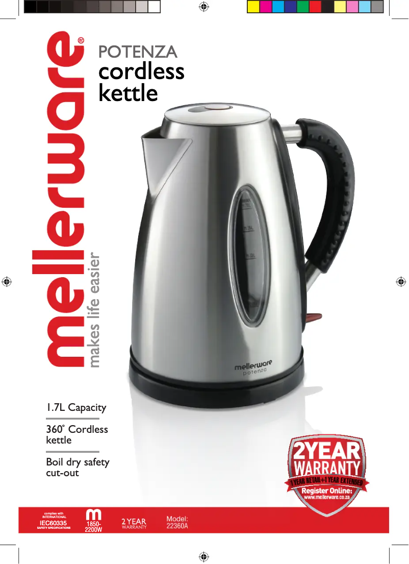 Page 1 de la notice Manuel utilisateur Mellerware Potenza 22360A