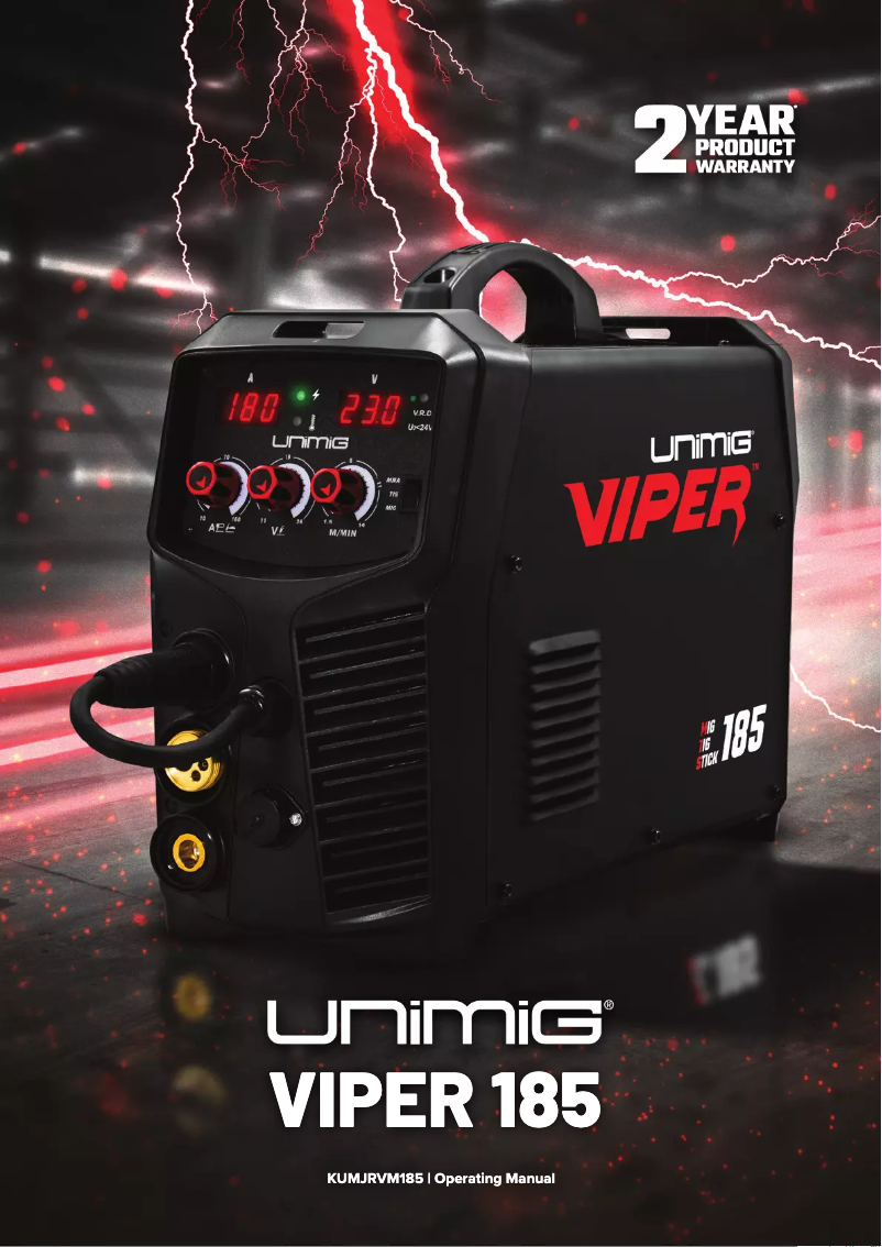 Page 1 de la notice Manuel utilisateur UNIMIG Viper 185