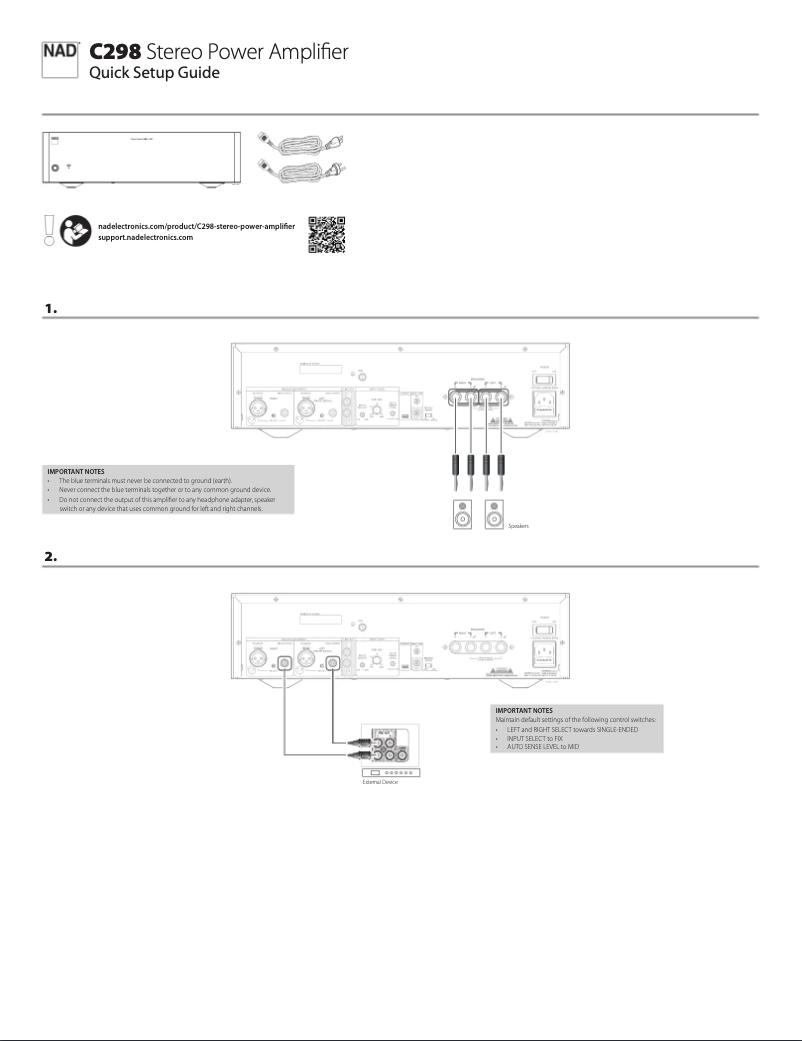 Page n°1 - Guide de démarrage rapide NAD C298