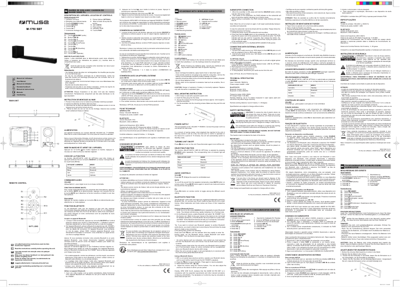 Page 1 de la notice Manuel utilisateur Muse M-1750 SBT
