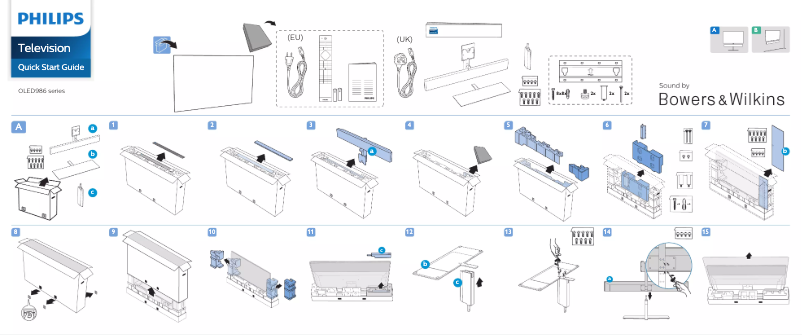 Page 1 de la notice Guide de démarrage rapide Philips 65OLED986