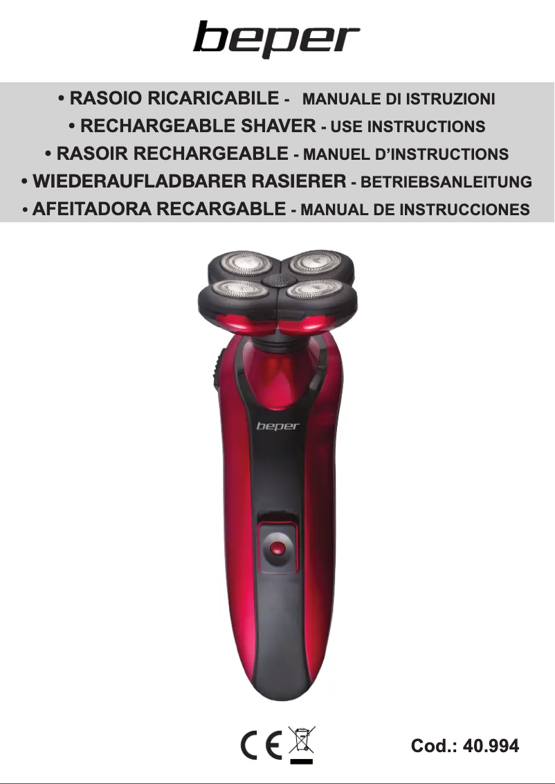 Page 1 de la notice Manuel utilisateur Beper 40.994