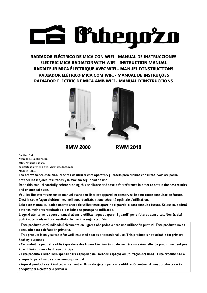 Image de la première page du manuel de l'appareil RMW 2000