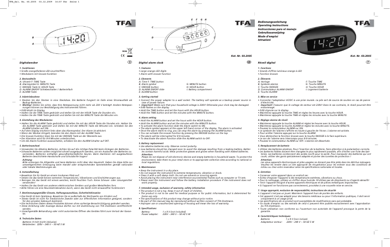 Image de la première page du manuel de l'appareil 60.2005
