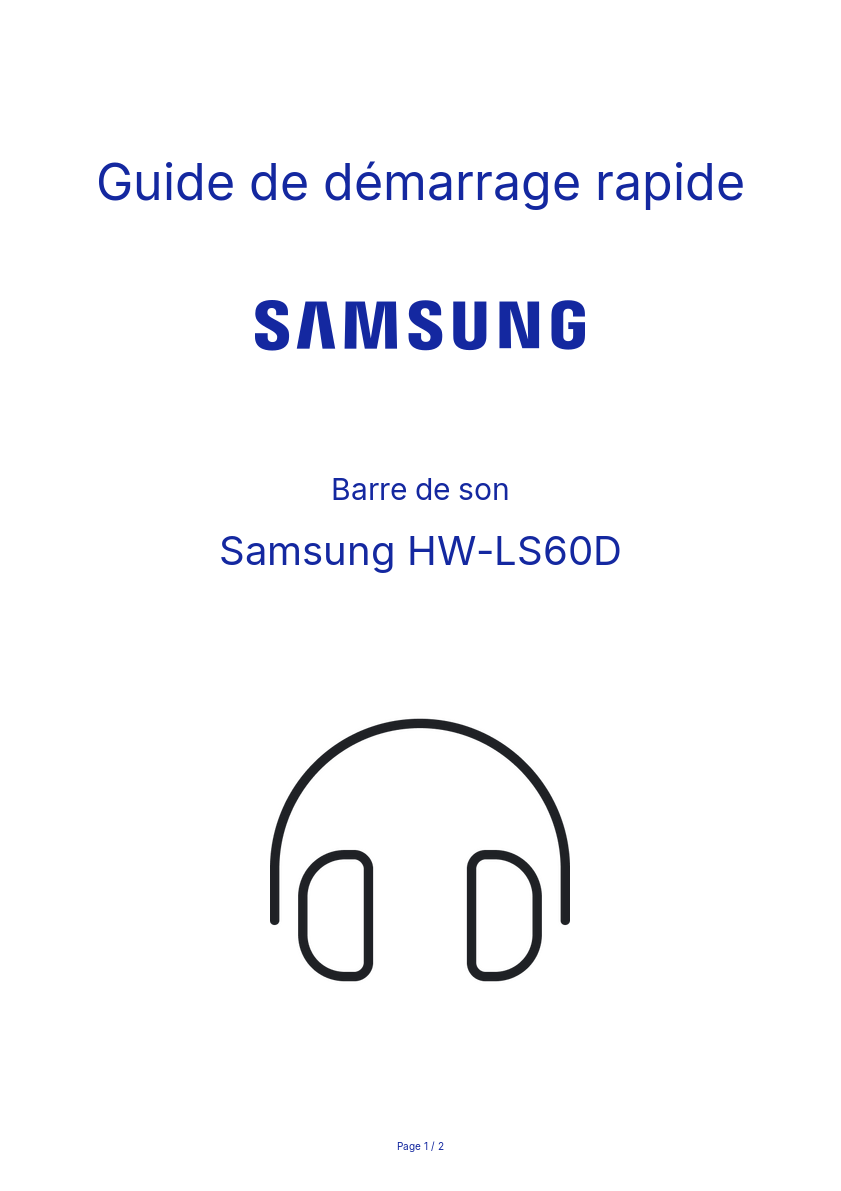 Image de la première page du manuel de l'appareil HW-LS60D