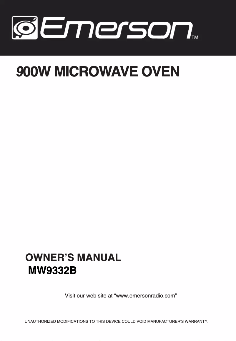 Image de la première page du manuel de l'appareil MW9332B