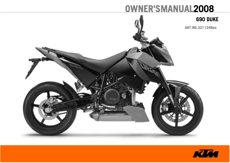 Page 1 de la notice Manuel utilisateur KTM 690 Duke (2008)