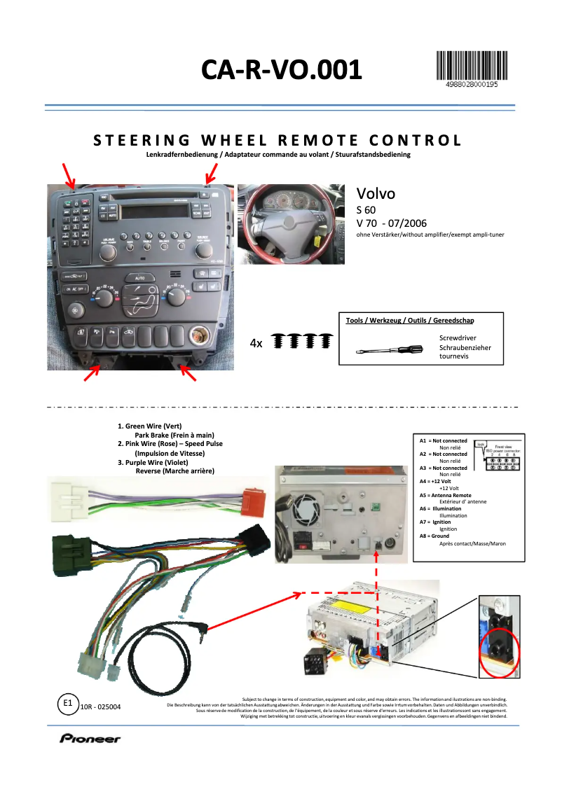 Image de la première page du manuel de l'appareil CA-R-VO.001