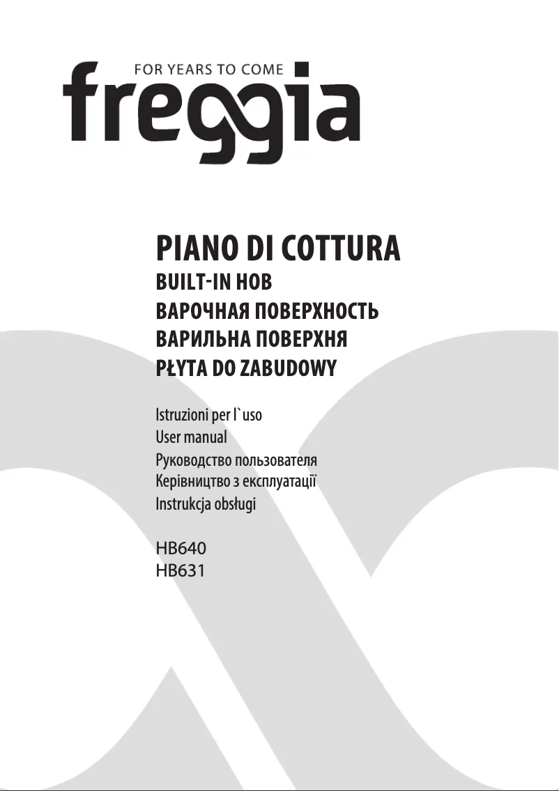 Page n°1 - Manuel utilisateur Freggia HB640