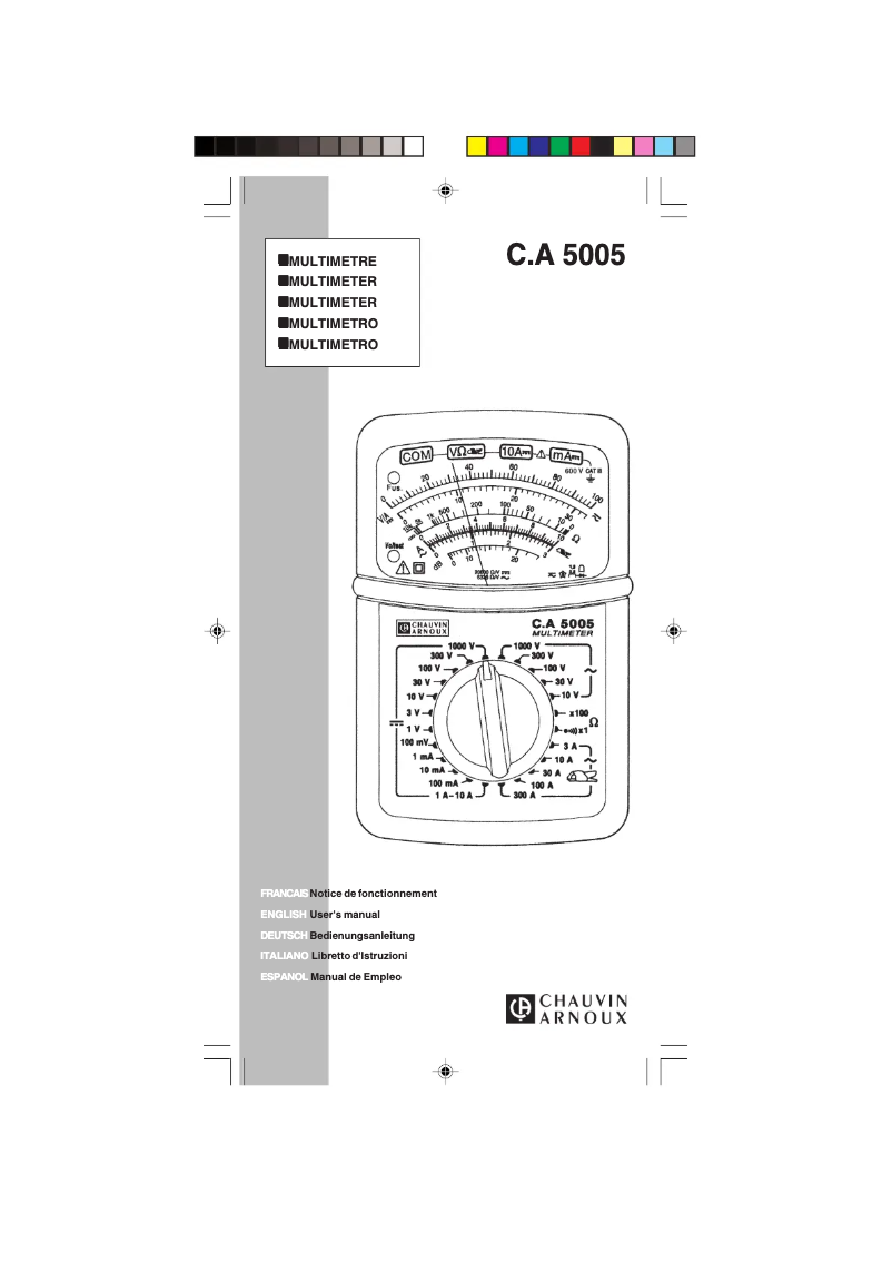 Image de la première page du manuel de l'appareil C.A 5005