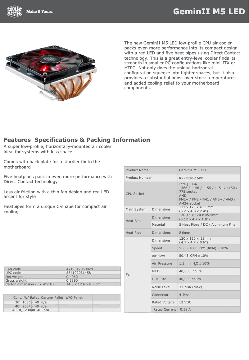 Image de la première page du manuel de l'appareil GeminII M5 LED