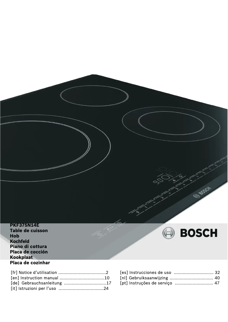 Page n°1 - Manuel utilisateur Bosch PKF375N14E