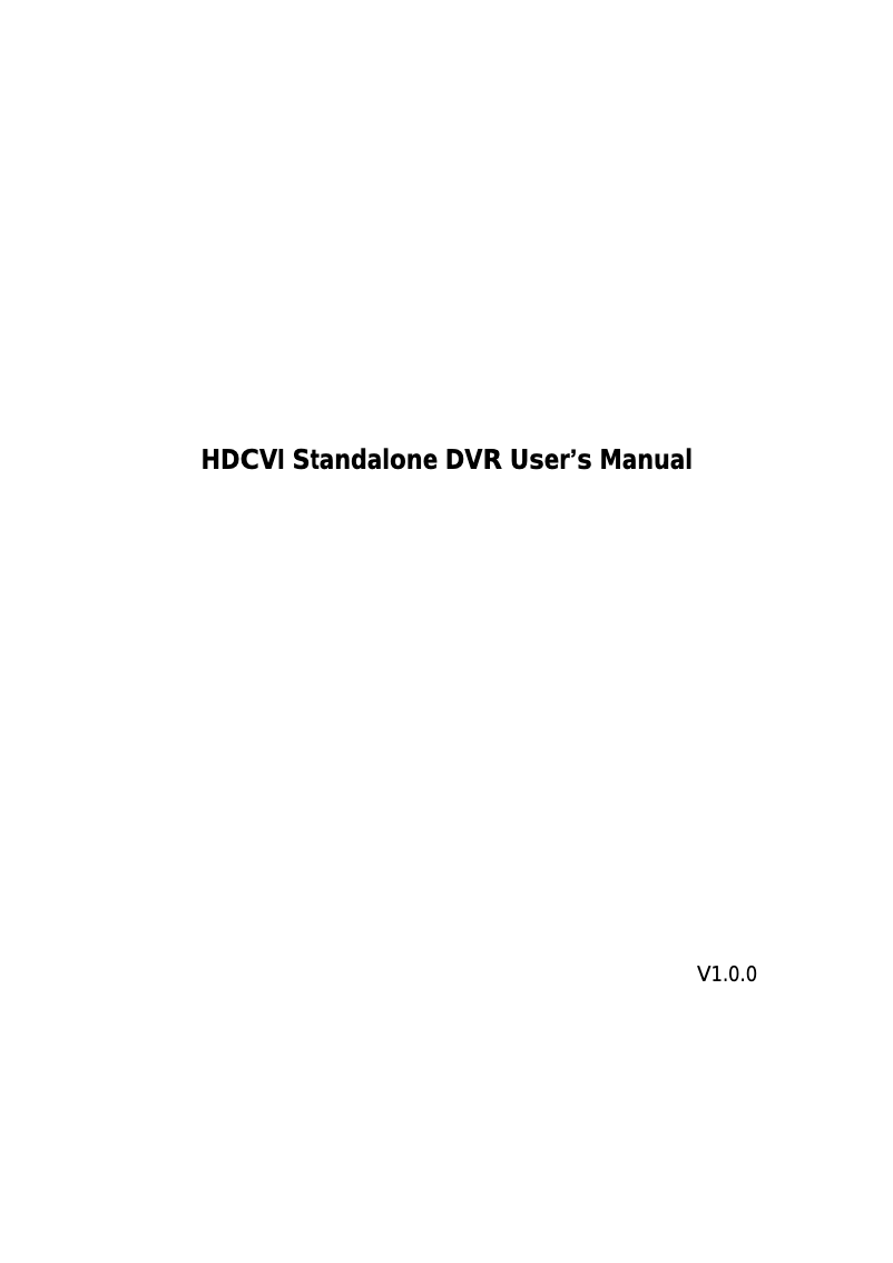 Image de la première page du manuel de l'appareil DVR-TRI55208A-2