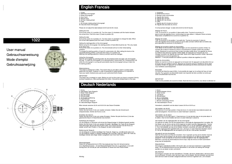 Page 1 de la notice Manuel utilisateur Davis Aviamatic 2 1022