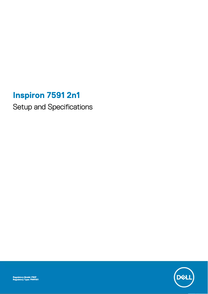 Page 1 de la notice Guide d'installation Dell Inspiron 7591