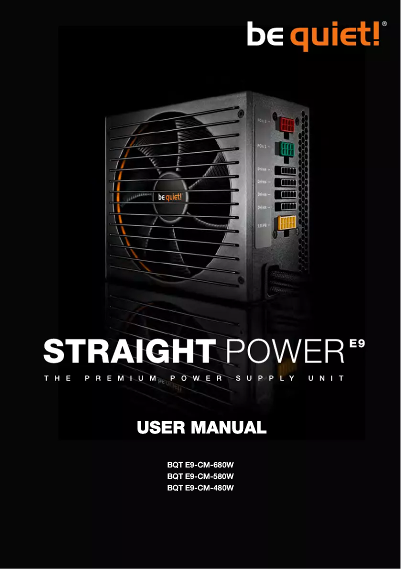 Page 1 de la notice Manuel utilisateur Be Quiet! Straight Power E9 CM 480W