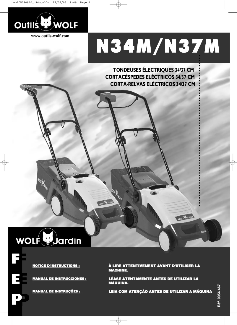 Image de la première page du manuel de l'appareil N37M