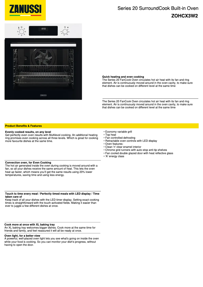 Image de la première page du manuel de l'appareil ZOHCX3W2