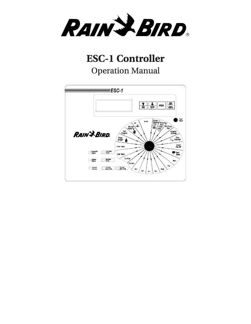Page n°1 - Manuel utilisateur Rain Bird ESC-1