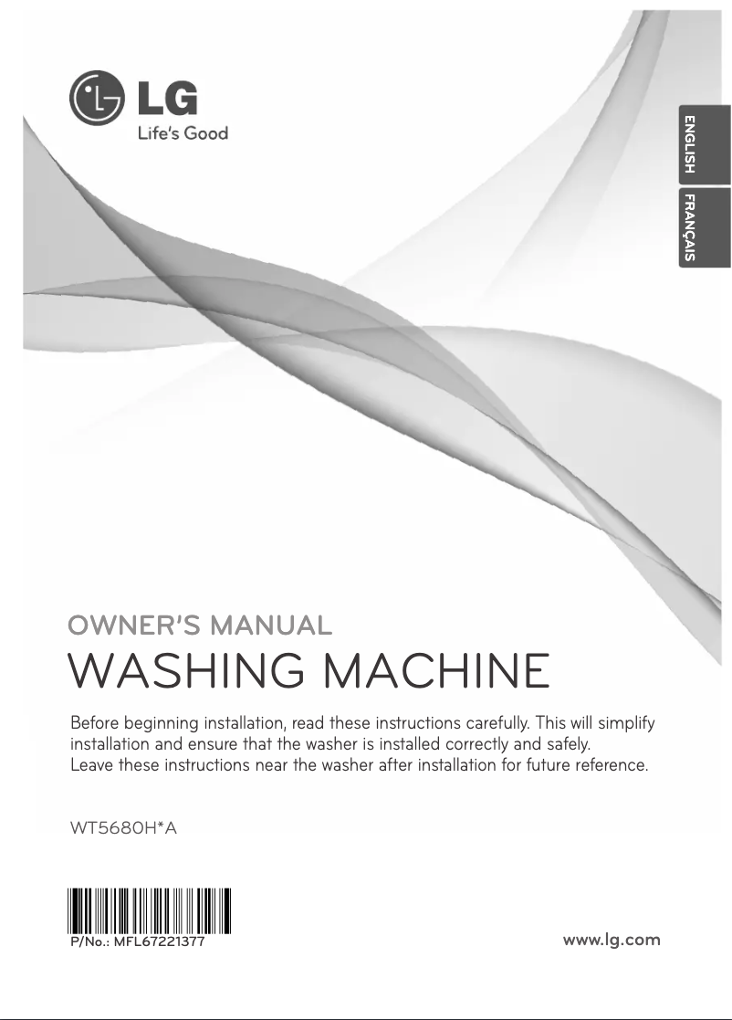 Image de la première page du manuel de l'appareil WT5680HWA