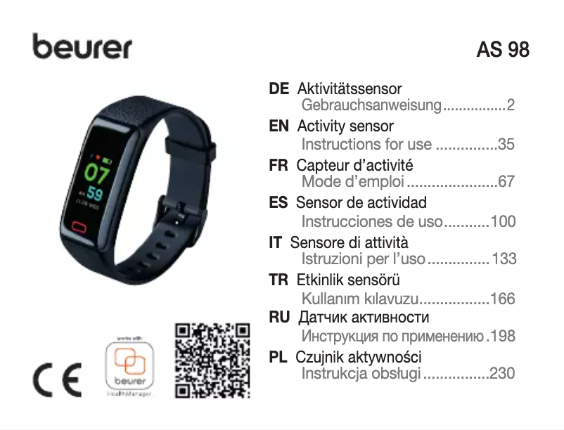 Image de la première page du manuel de l'appareil AS 98