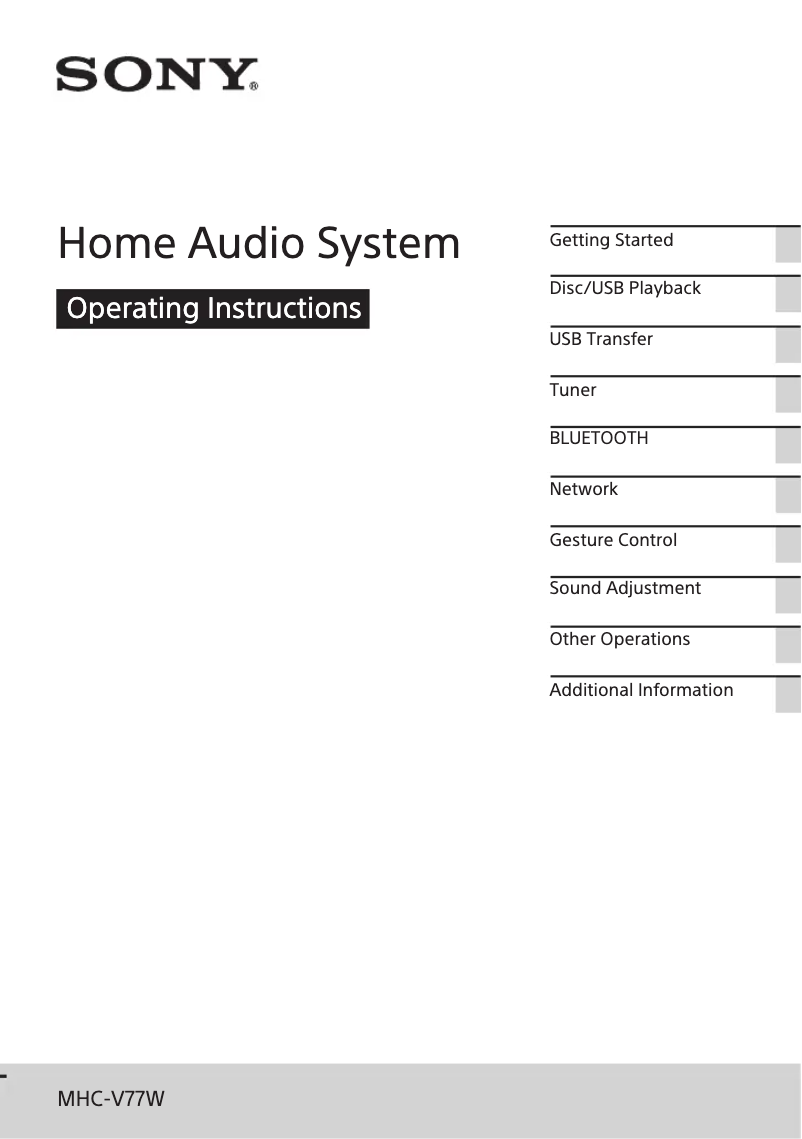 Page n°1 - Manuel utilisateur Sony MHC-V77W