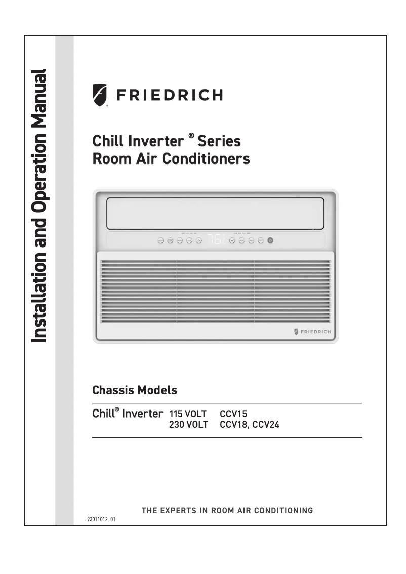 Page 1 de la notice Manuel utilisateur Friedrich Chill Premier Inverter CCV08A10A