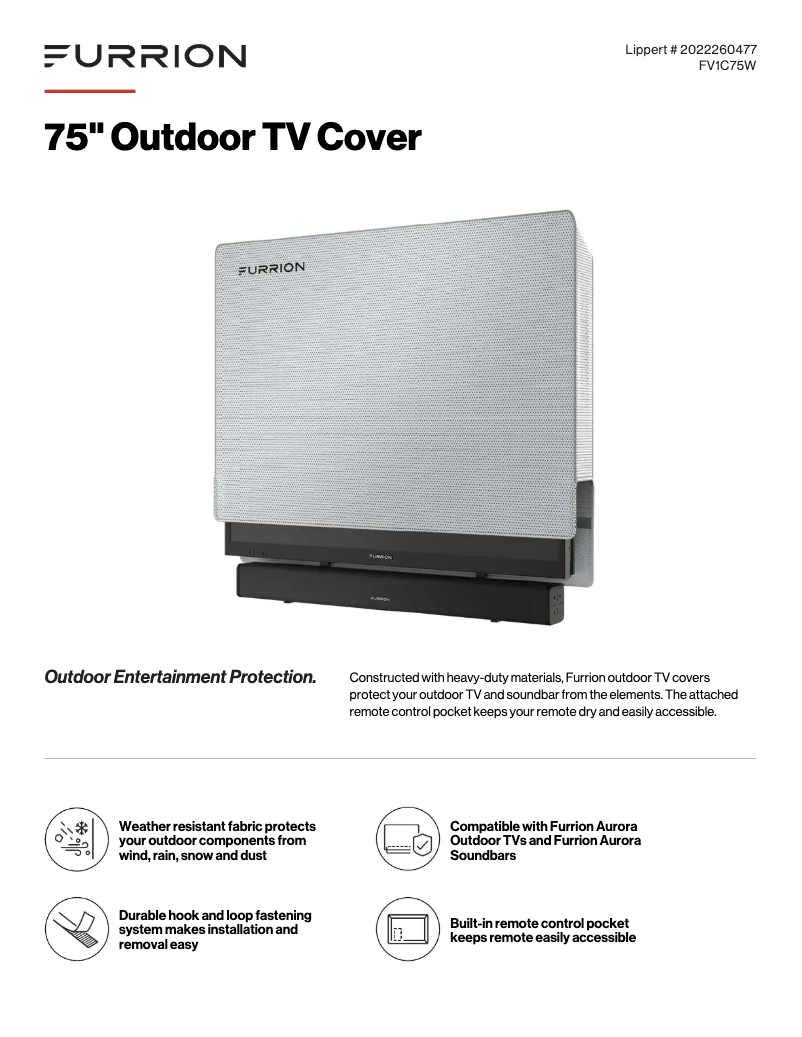 Page 1 de la notice Manuel utilisateur Furrion FUFV1C75W