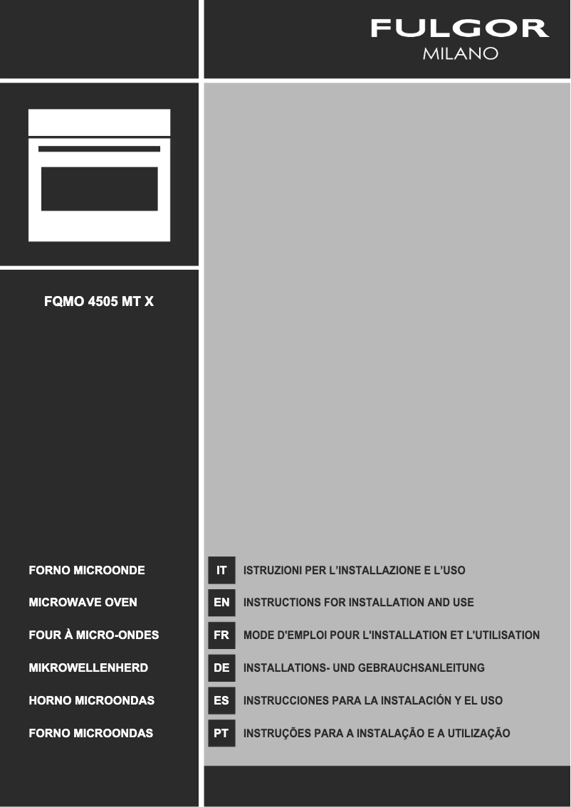 Página 1 del manual Manual de usuario Fulgor Milano FQMO 4505 MT X