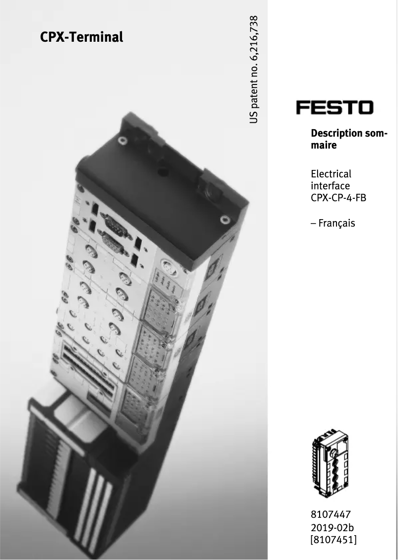 Page 1 de la notice Manuel utilisateur Festo CPX-CP-4-FB