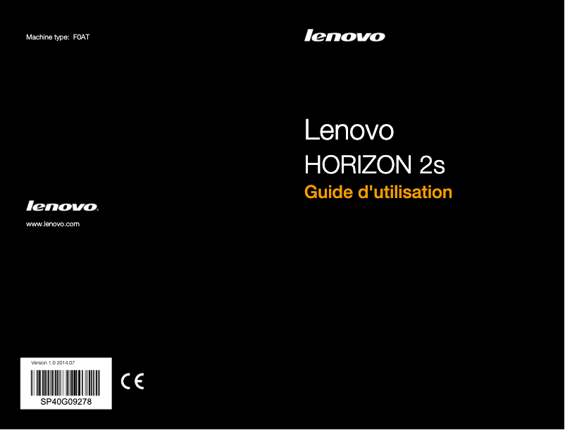 Page 1 de la notice Manuel utilisateur Lenovo Horizon 2s