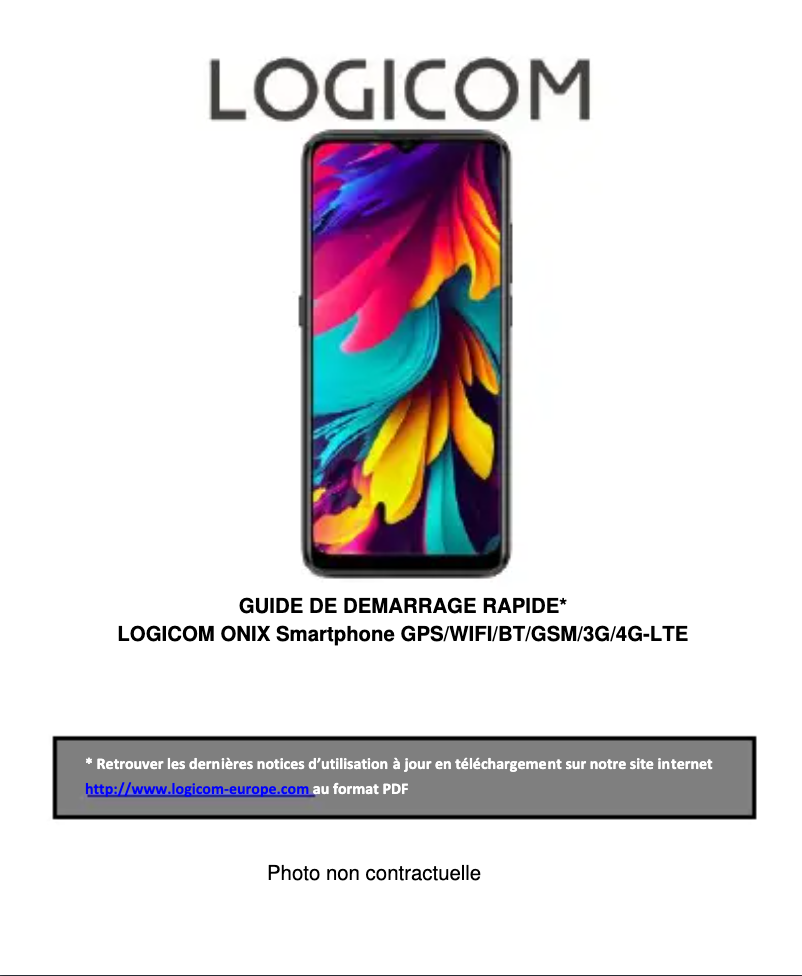 Page 1 de la notice Manuel utilisateur Logicom ONIX